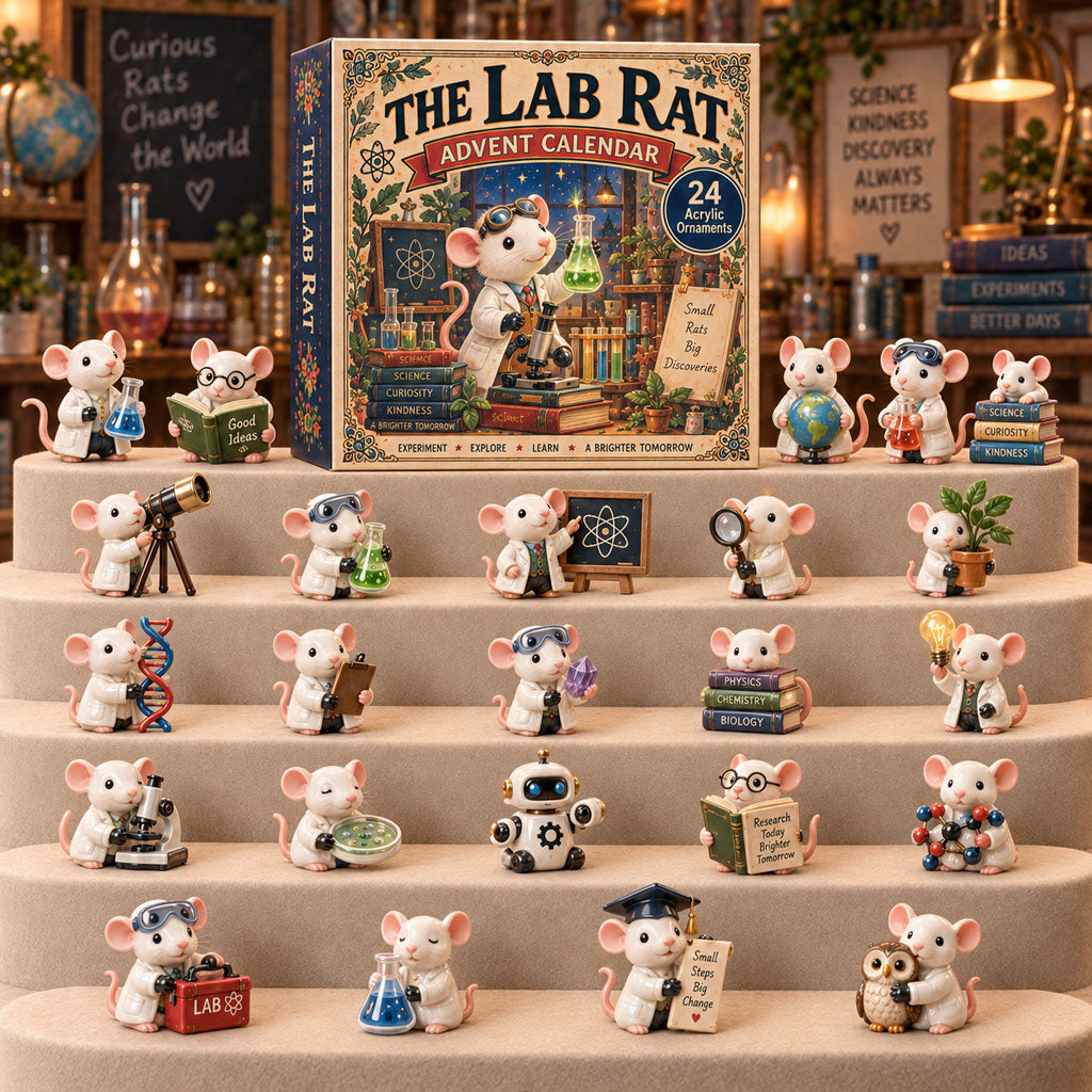 The Lab Rat advent calendar box with 24 acrylic Christmas charms