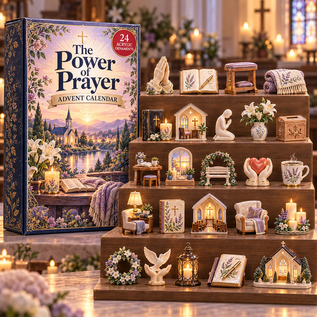 The Power of Prayer advent calendar box with 24 acrylic Christmas charms