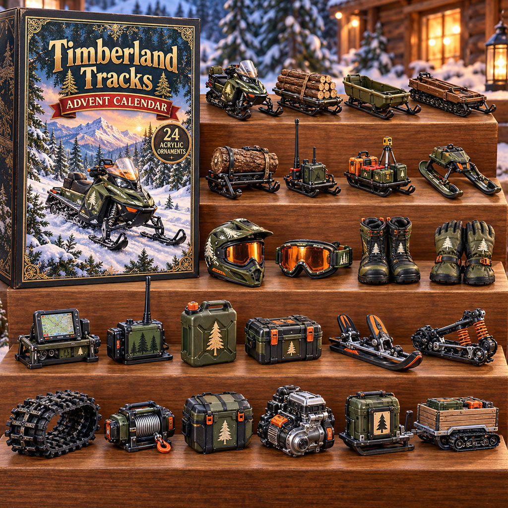 Timberland Tracks advent calendar box with 24 acrylic Christmas charms