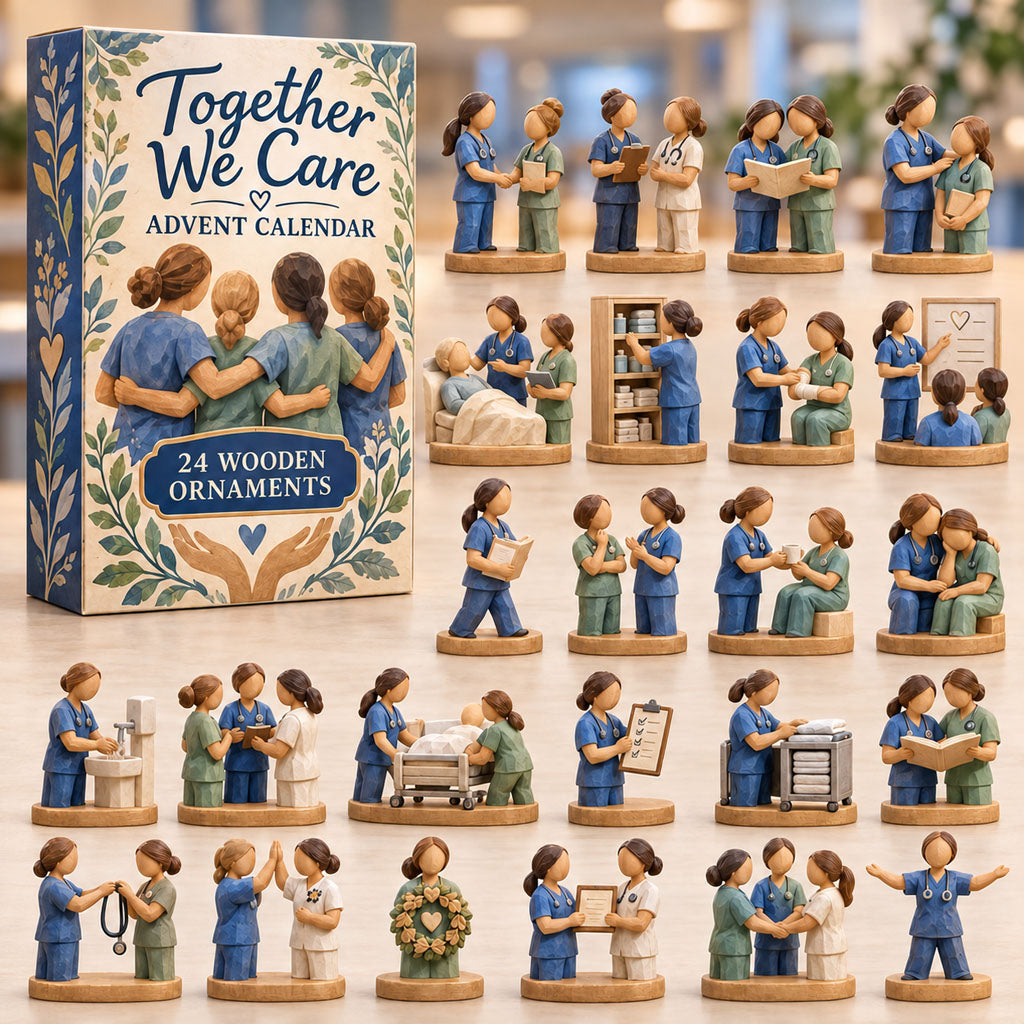 Together We Care advent calendar box with 24 acrylic Christmas charms