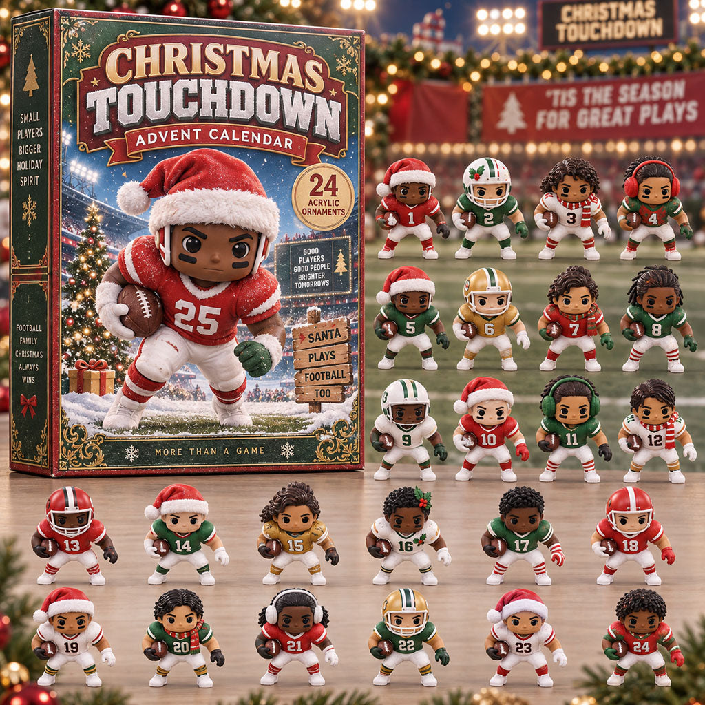 Touchdown advent calendar box with 24 acrylic Christmas charms