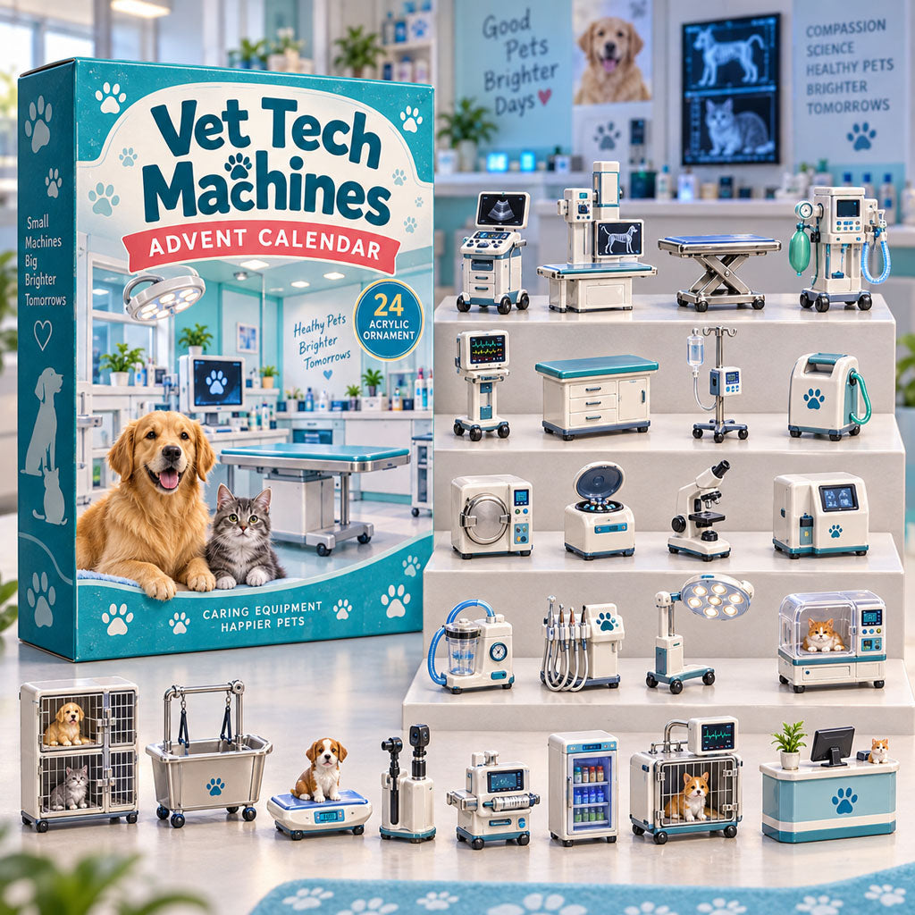 Vet Tech Machines advent calendar box with 24 acrylic Christmas charms