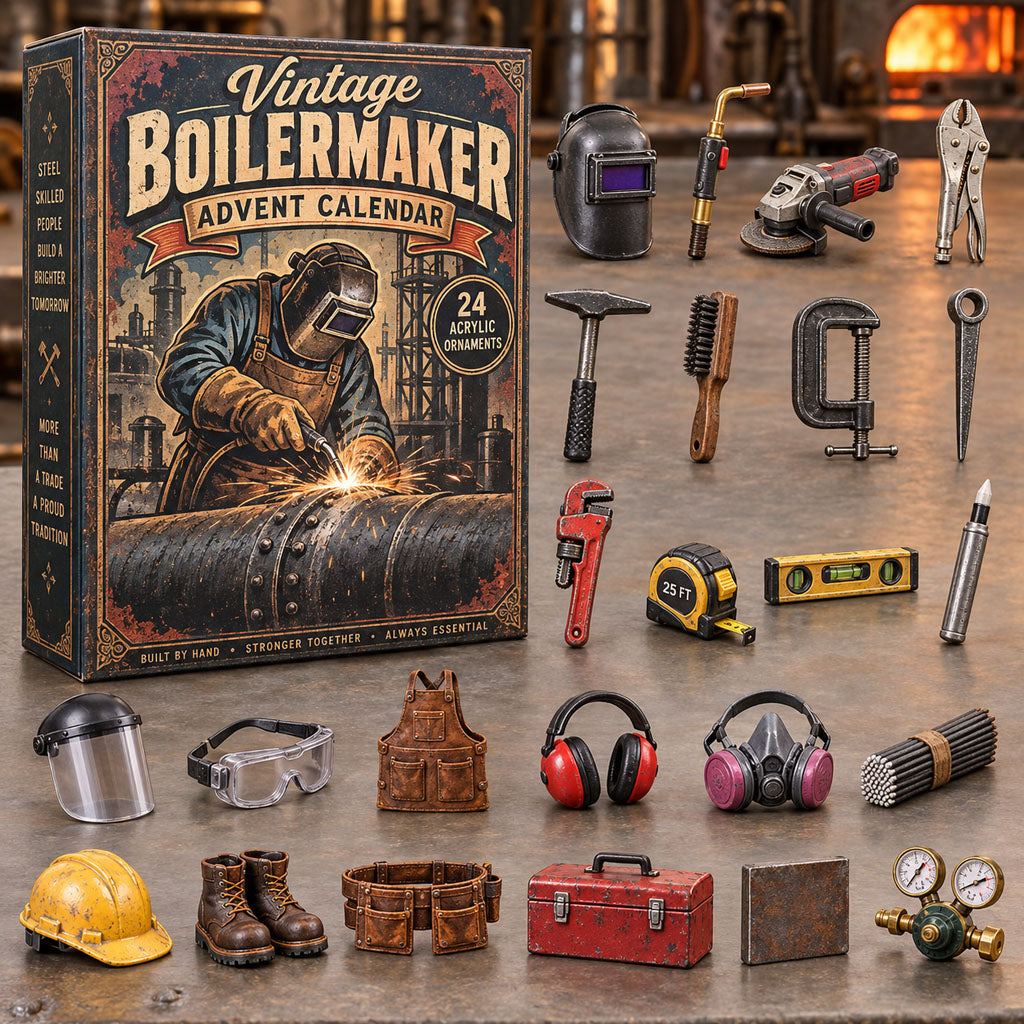 Vintage Boilermaker advent calendar box with 24 acrylic Christmas charms
