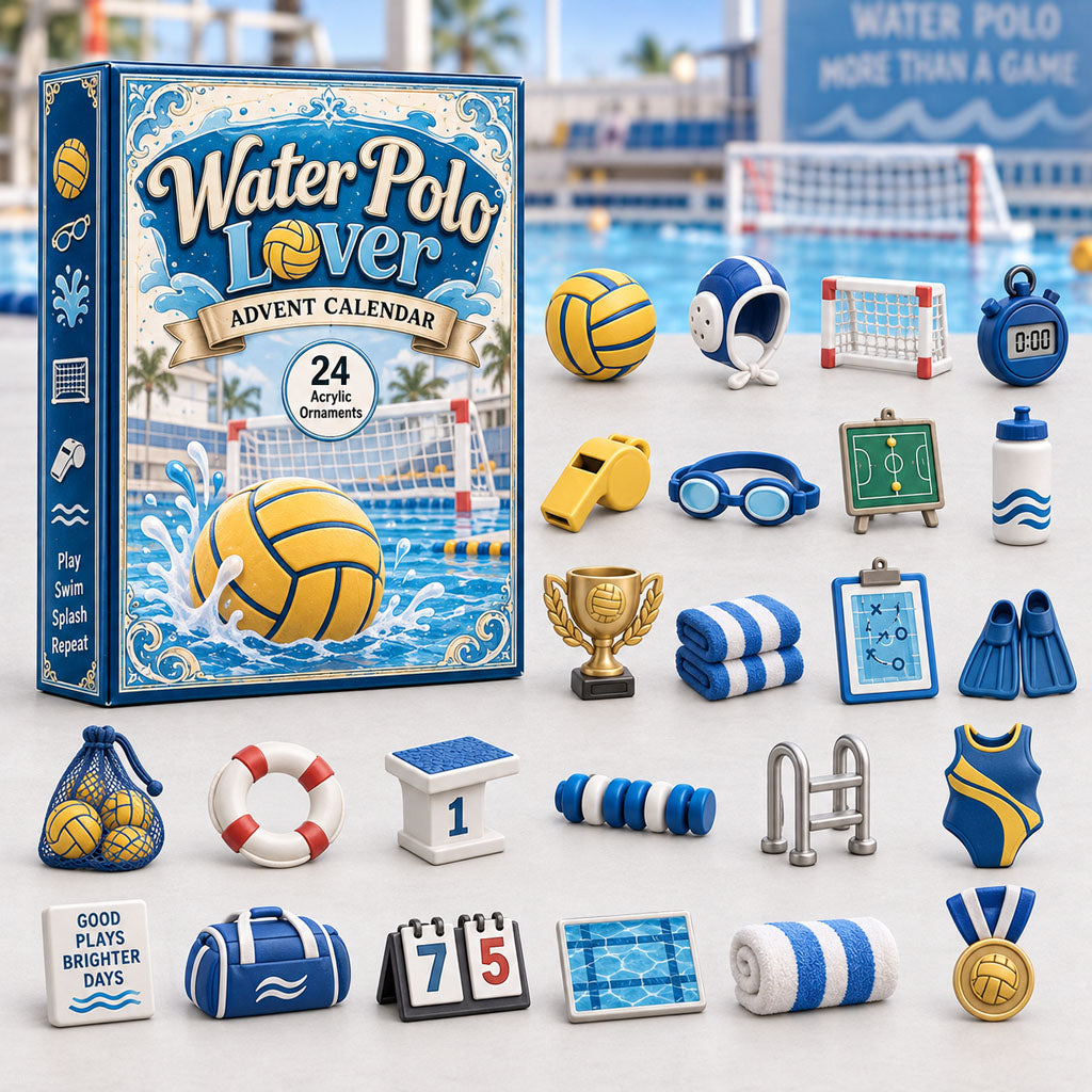 Water Polo advent calendar box with 24 acrylic Christmas charms
