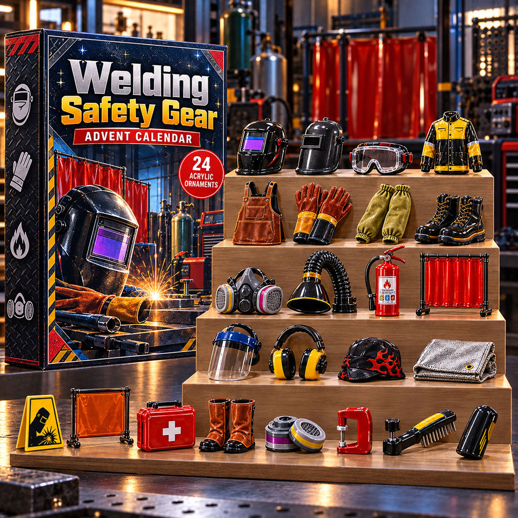 Welding Safety Gear advent calendar box with 24 acrylic Christmas charms