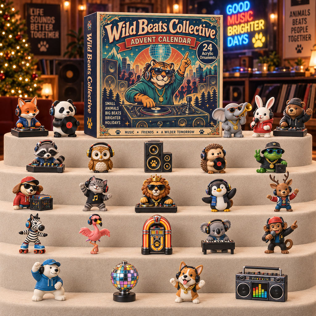 Wild Beats Collective advent calendar box with 24 acrylic Christmas charms