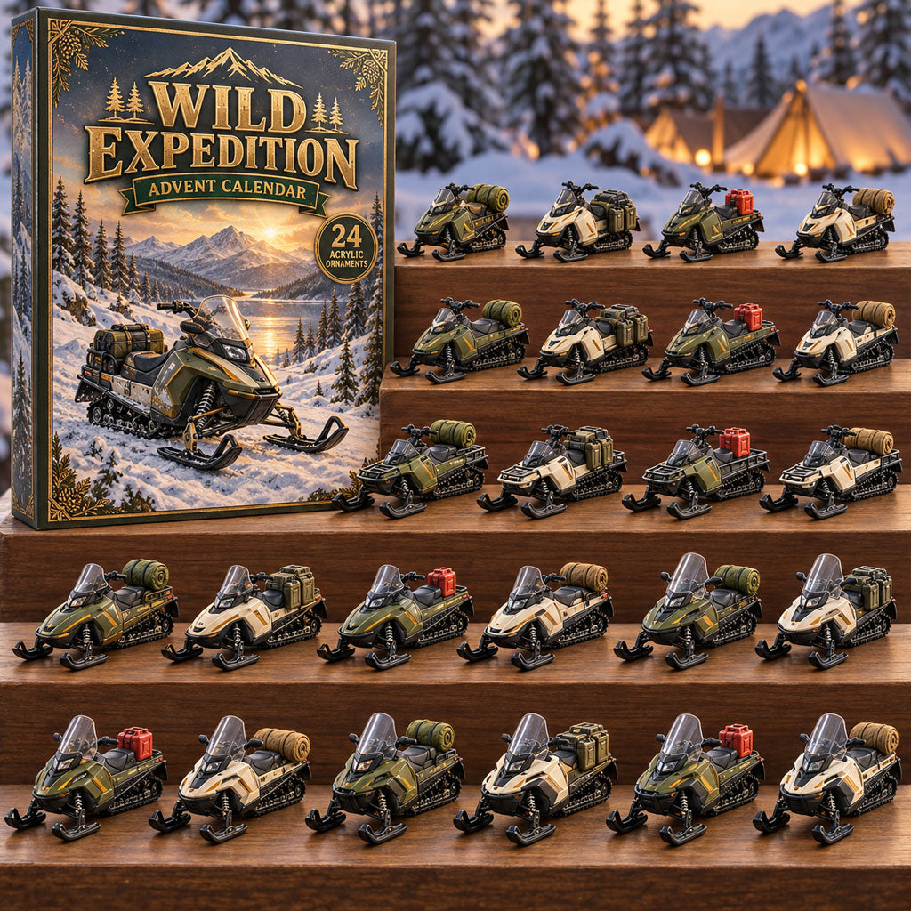Wild Expedition advent calendar box with 24 acrylic Christmas charms