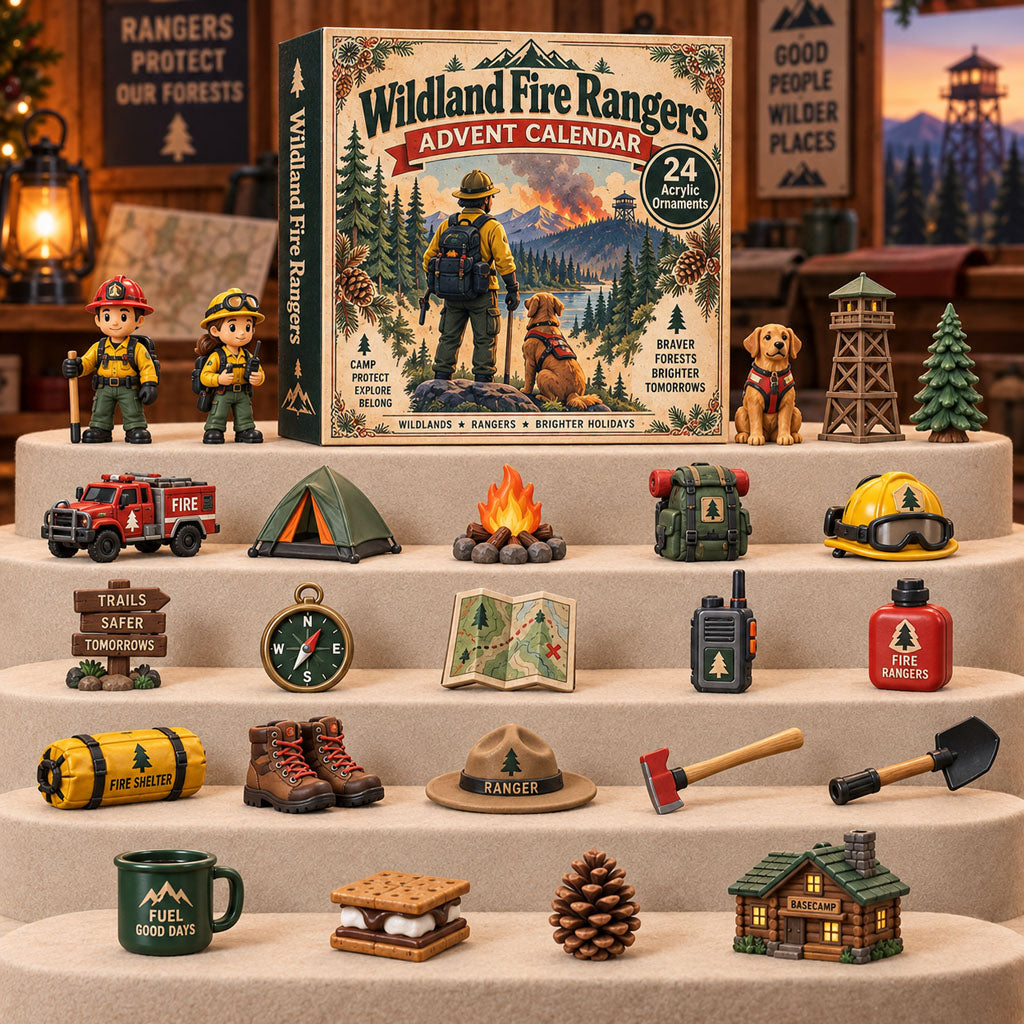 Wildland Fire Rangers advent calendar box with 24 acrylic Christmas charms