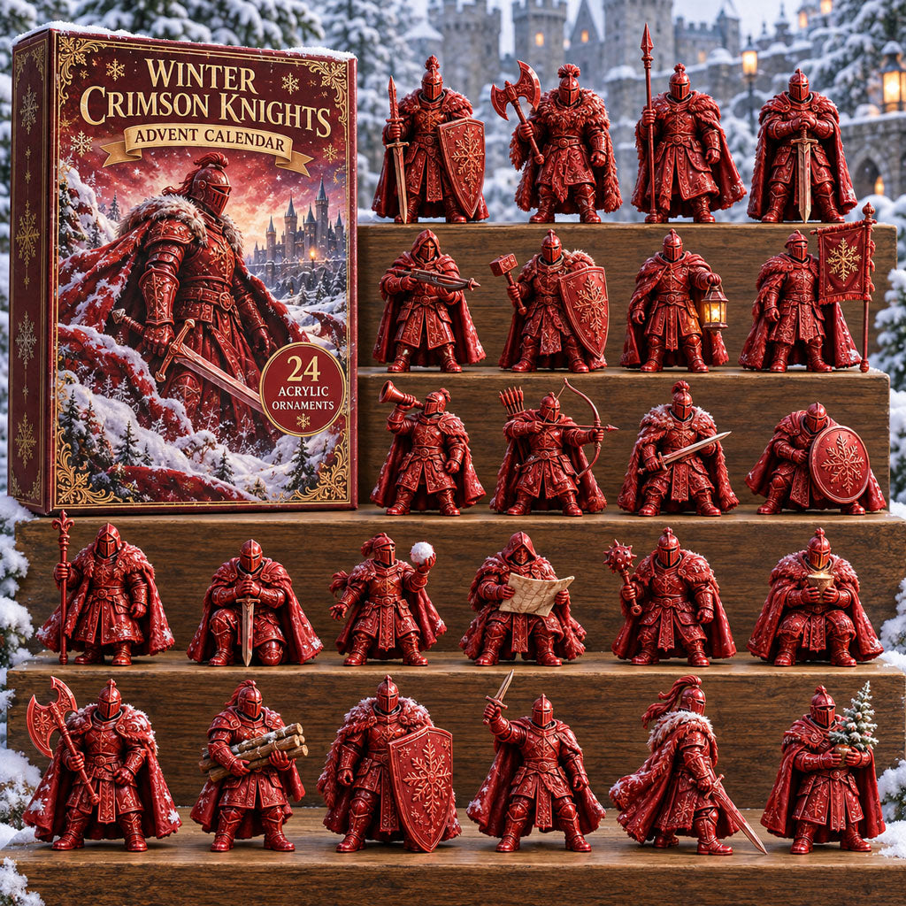 Winter Crimson Knights advent calendar box with 24 acrylic Christmas charms