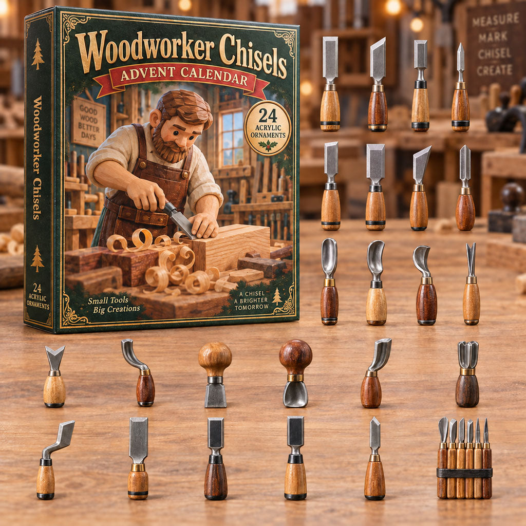 Woodworker Chisels advent calendar box with 24 acrylic Christmas charms