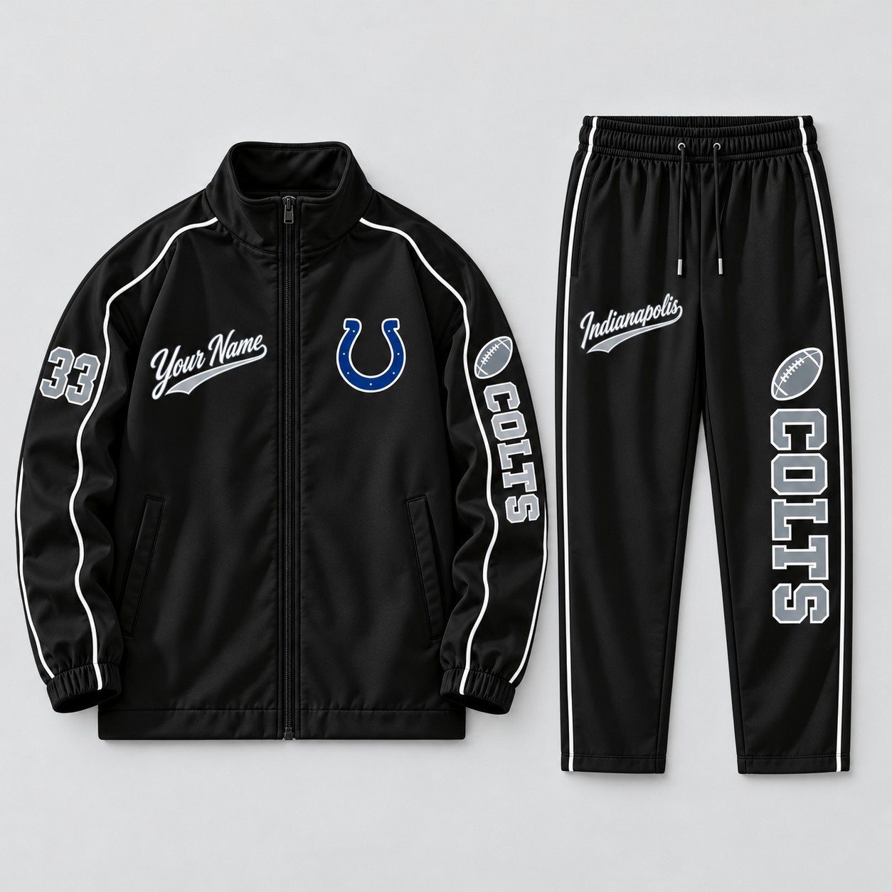Indianapolis Colts tracksuit set in black, zip jacket and pants
