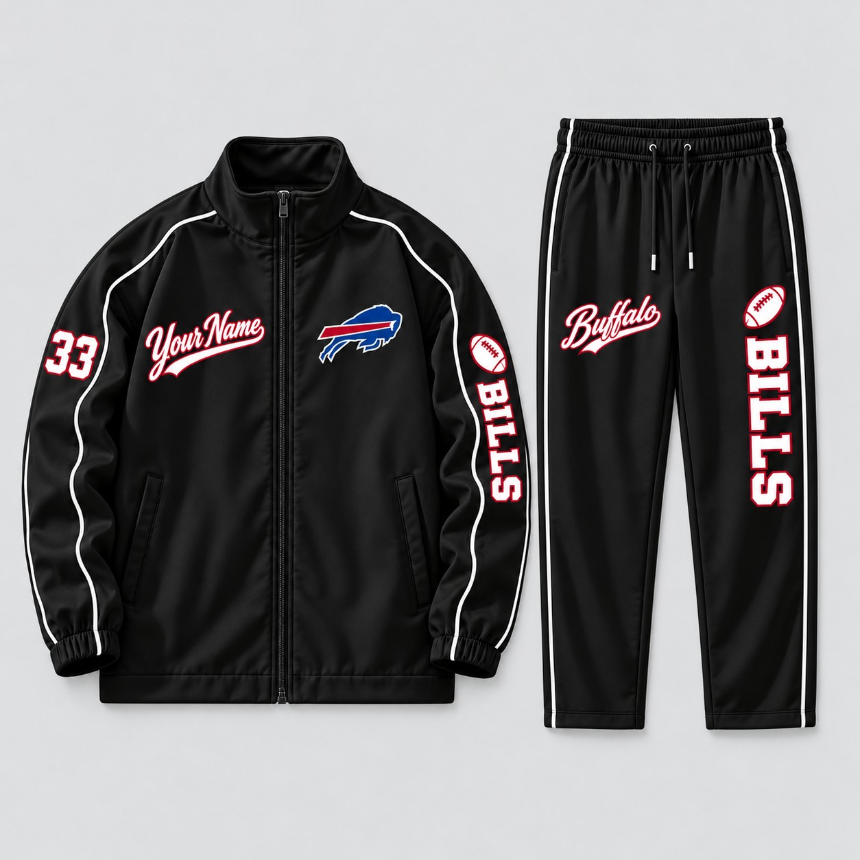 Buffalo Bills tracksuit set in black, zip jacket and pants