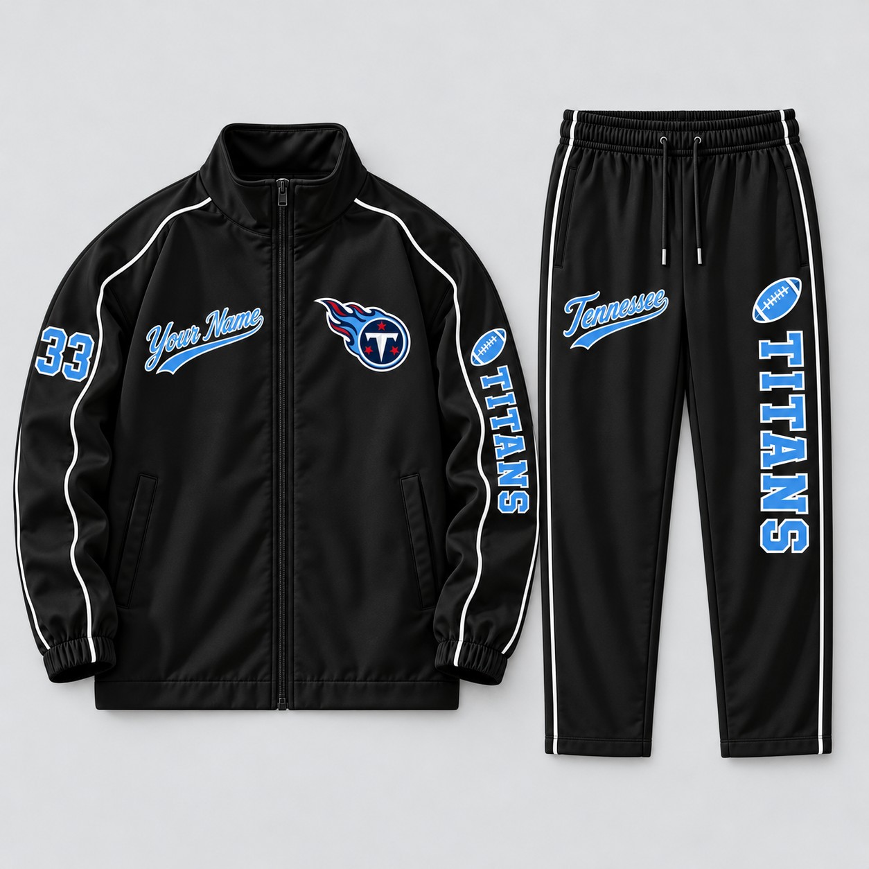 Tennessee Titans tracksuit set in black, zip jacket and pants